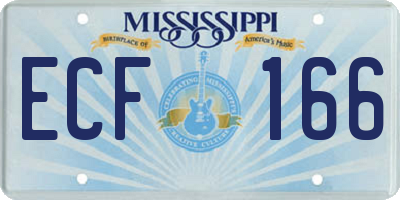 MS license plate ECF166