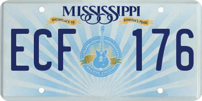 MS license plate ECF176