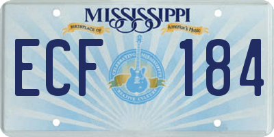 MS license plate ECF184