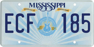 MS license plate ECF185