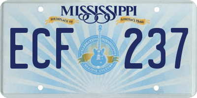 MS license plate ECF237