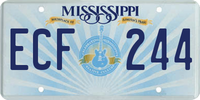 MS license plate ECF244