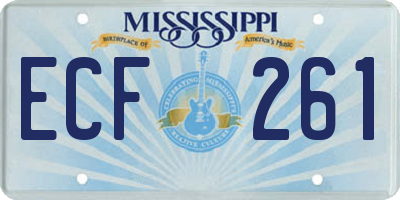MS license plate ECF261
