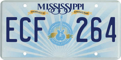 MS license plate ECF264
