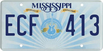 MS license plate ECF413