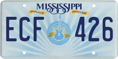 MS license plate ECF426