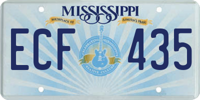 MS license plate ECF435