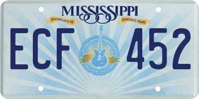 MS license plate ECF452