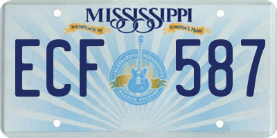 MS license plate ECF587