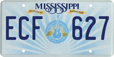 MS license plate ECF627