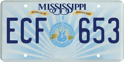 MS license plate ECF653