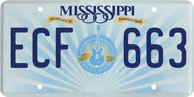 MS license plate ECF663