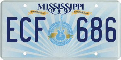 MS license plate ECF686