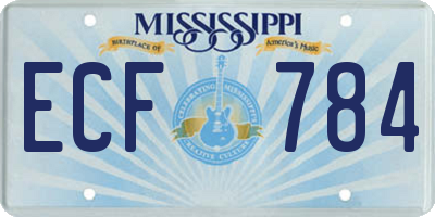 MS license plate ECF784