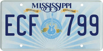 MS license plate ECF799