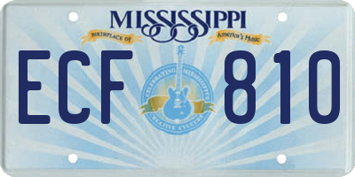 MS license plate ECF810
