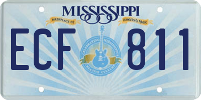 MS license plate ECF811