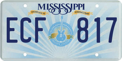 MS license plate ECF817