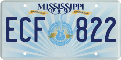 MS license plate ECF822