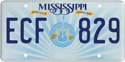 MS license plate ECF829