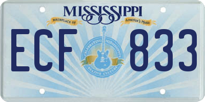 MS license plate ECF833