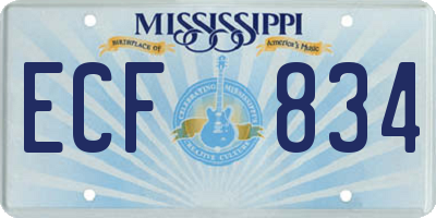 MS license plate ECF834