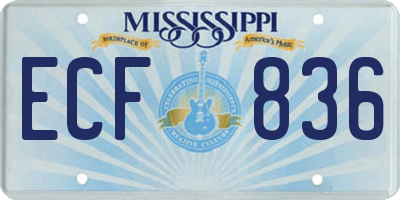 MS license plate ECF836