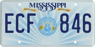 MS license plate ECF846