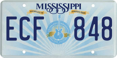 MS license plate ECF848