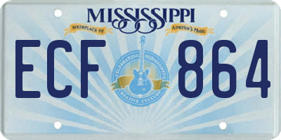MS license plate ECF864