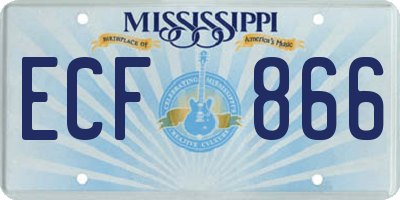 MS license plate ECF866