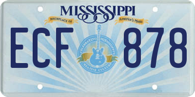 MS license plate ECF878