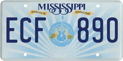 MS license plate ECF890