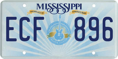 MS license plate ECF896