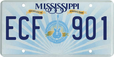 MS license plate ECF901