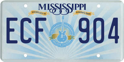 MS license plate ECF904