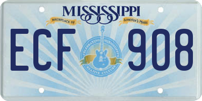 MS license plate ECF908