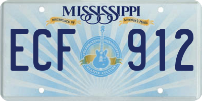 MS license plate ECF912