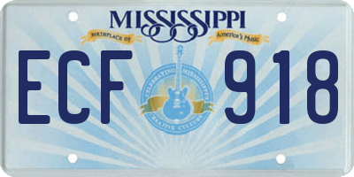 MS license plate ECF918