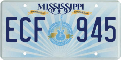 MS license plate ECF945