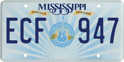 MS license plate ECF947