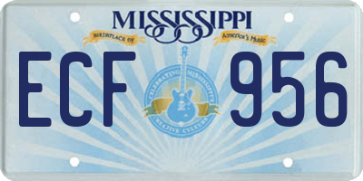 MS license plate ECF956