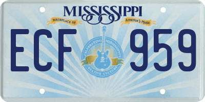 MS license plate ECF959