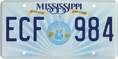 MS license plate ECF984