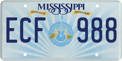 MS license plate ECF988