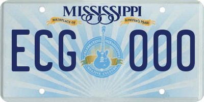 MS license plate ECG000