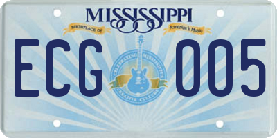 MS license plate ECG005