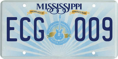 MS license plate ECG009