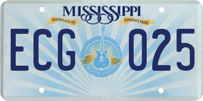 MS license plate ECG025