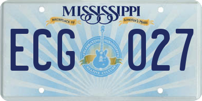 MS license plate ECG027